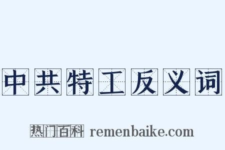 中共特工反义词是什么意思的图片